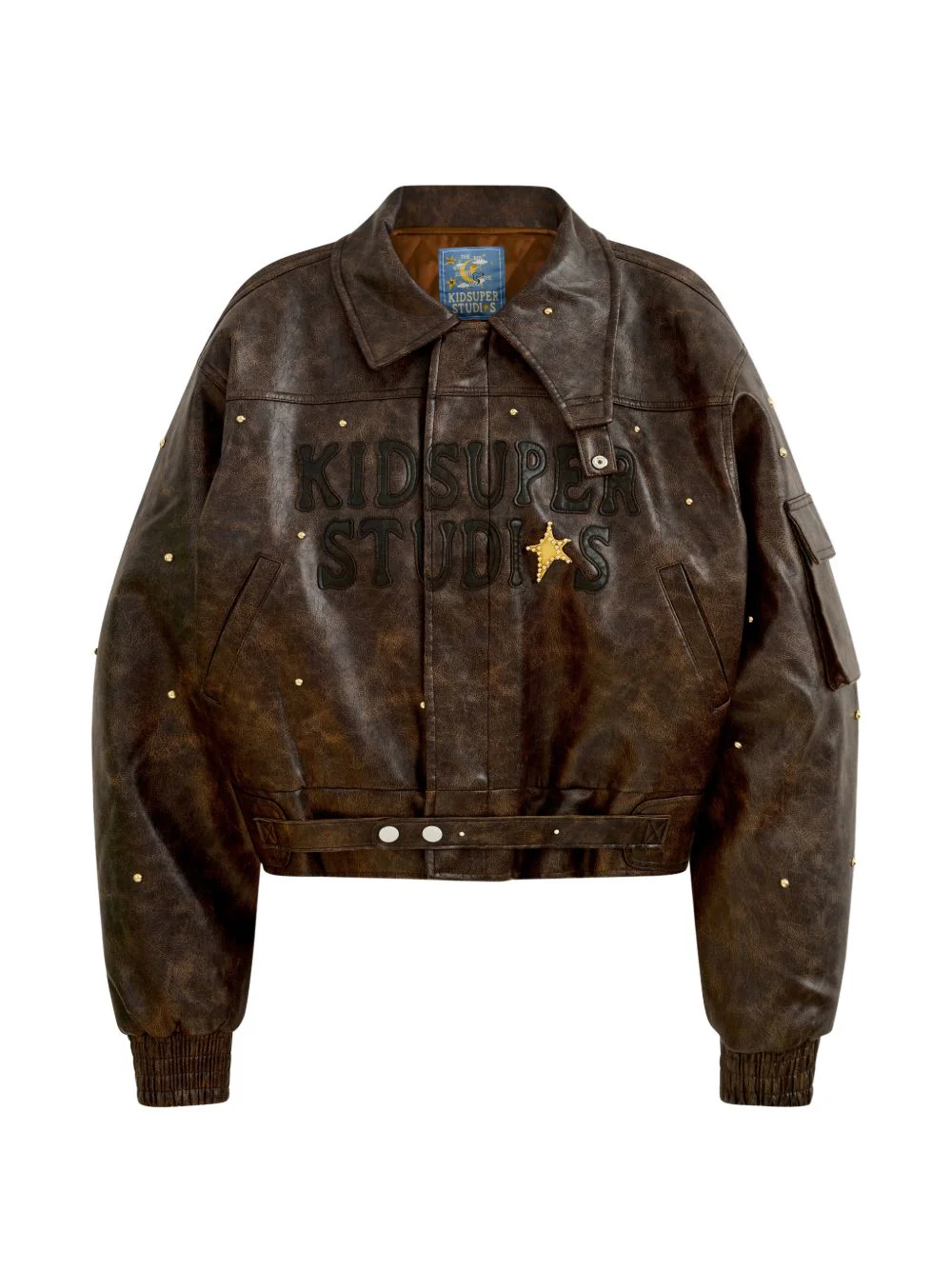 appliqued studded jacket
