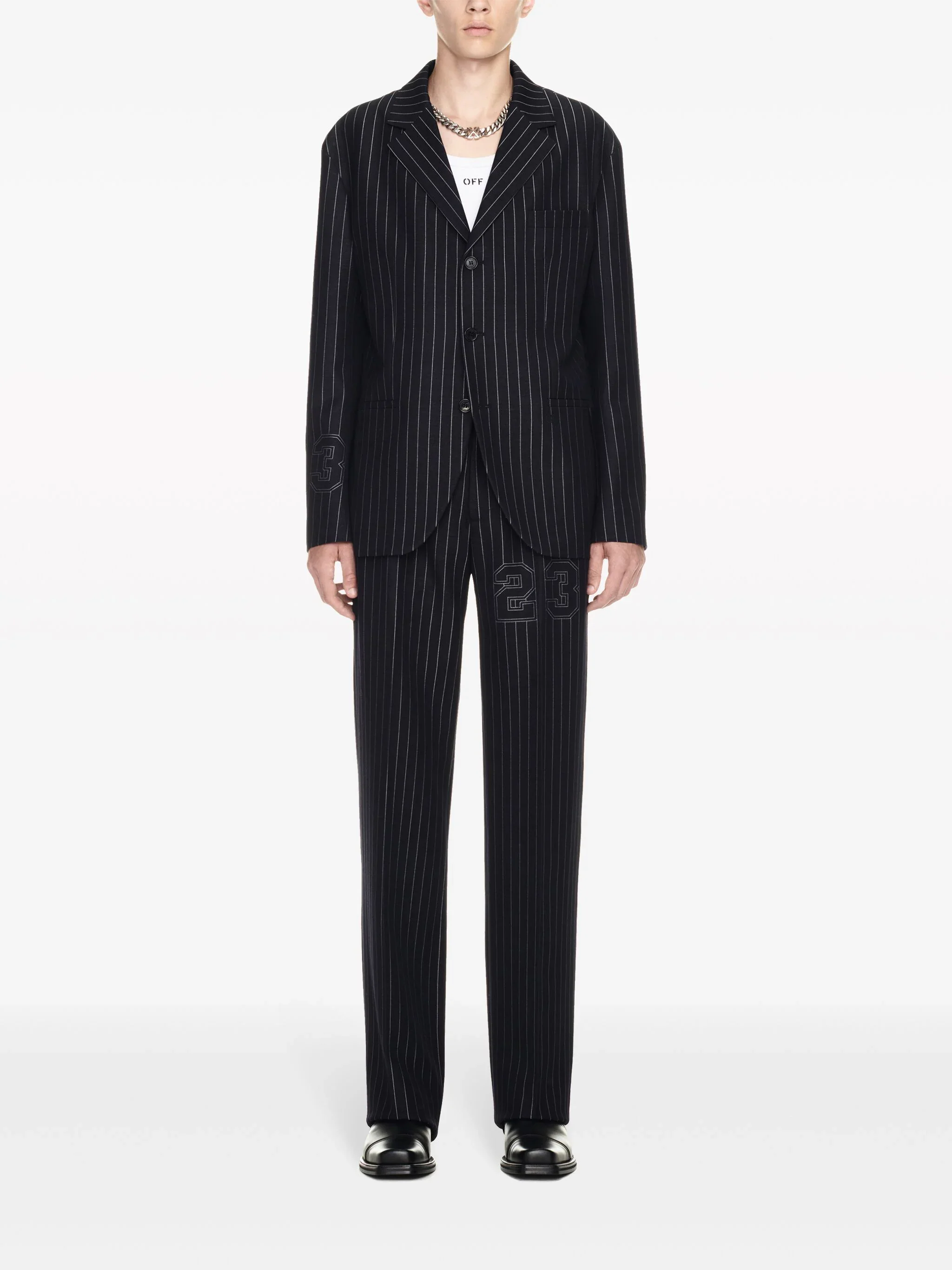 23-Print Pinstriped Blazer - Image 2
