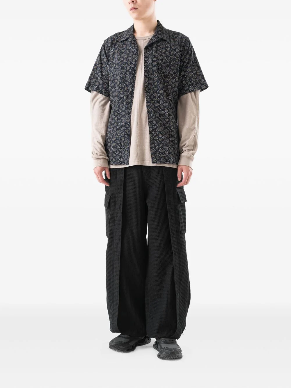 6203 Waffle Hakama Cargo Trousers - Image 4
