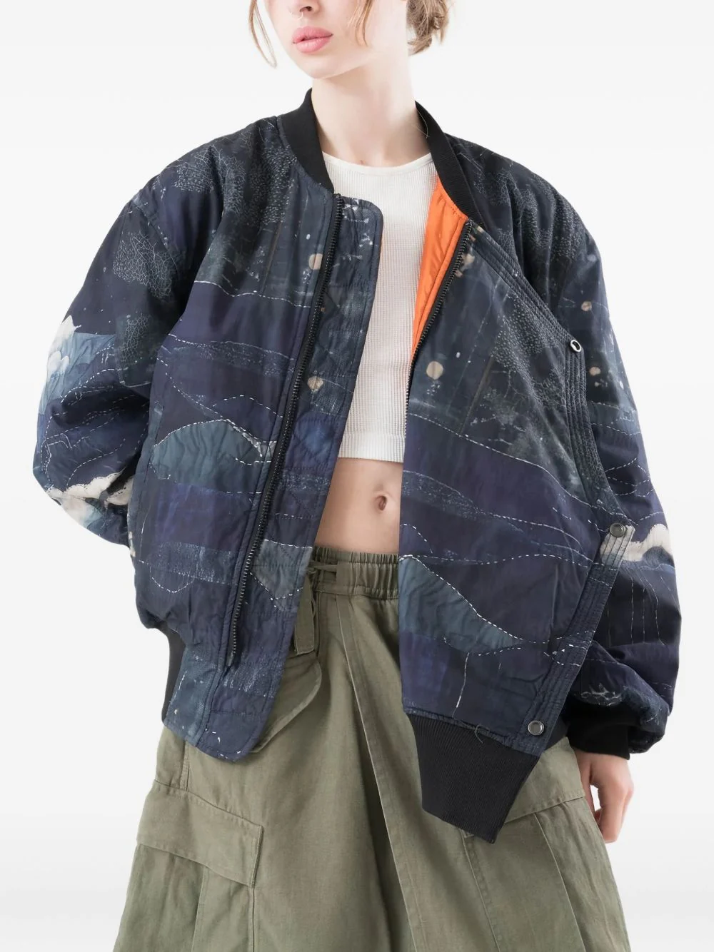 6227 Boro Crane Monk Ma1 Printed Bomber Jacket - Image 5