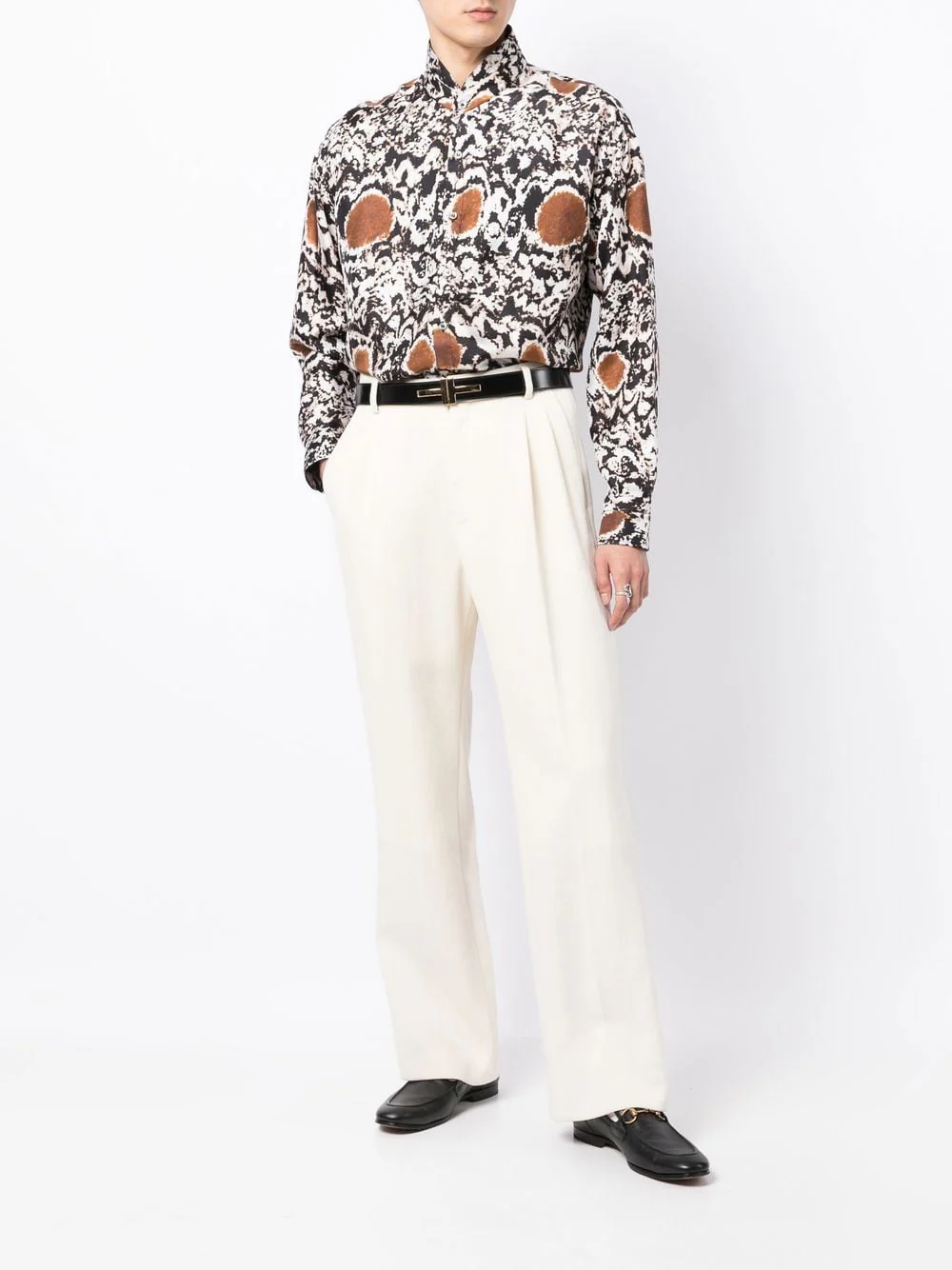 Abstract-Pattern Long-Sleeve Shirt - Image 2