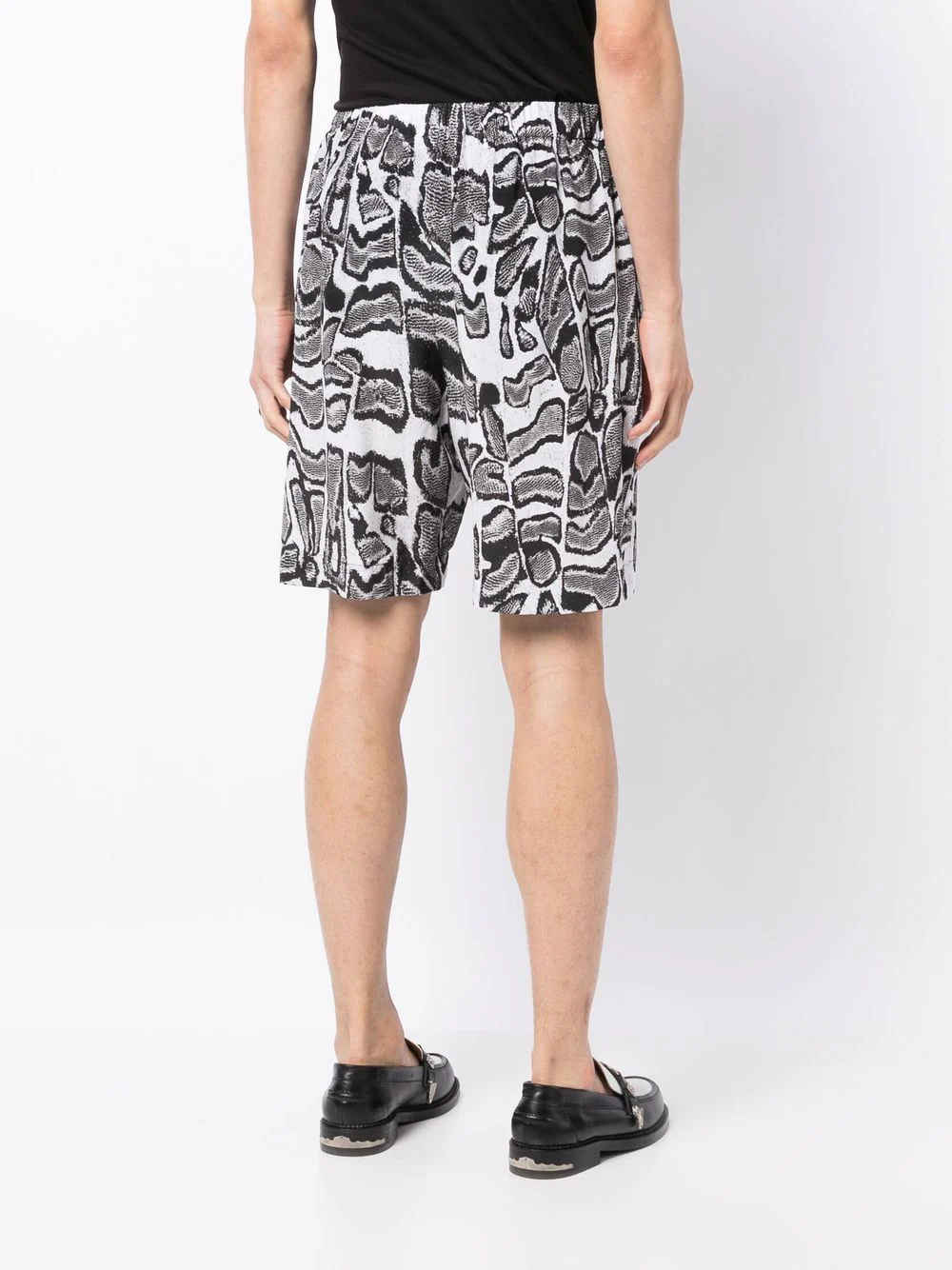 Abstract-Pattern Silk Shorts - Image 3