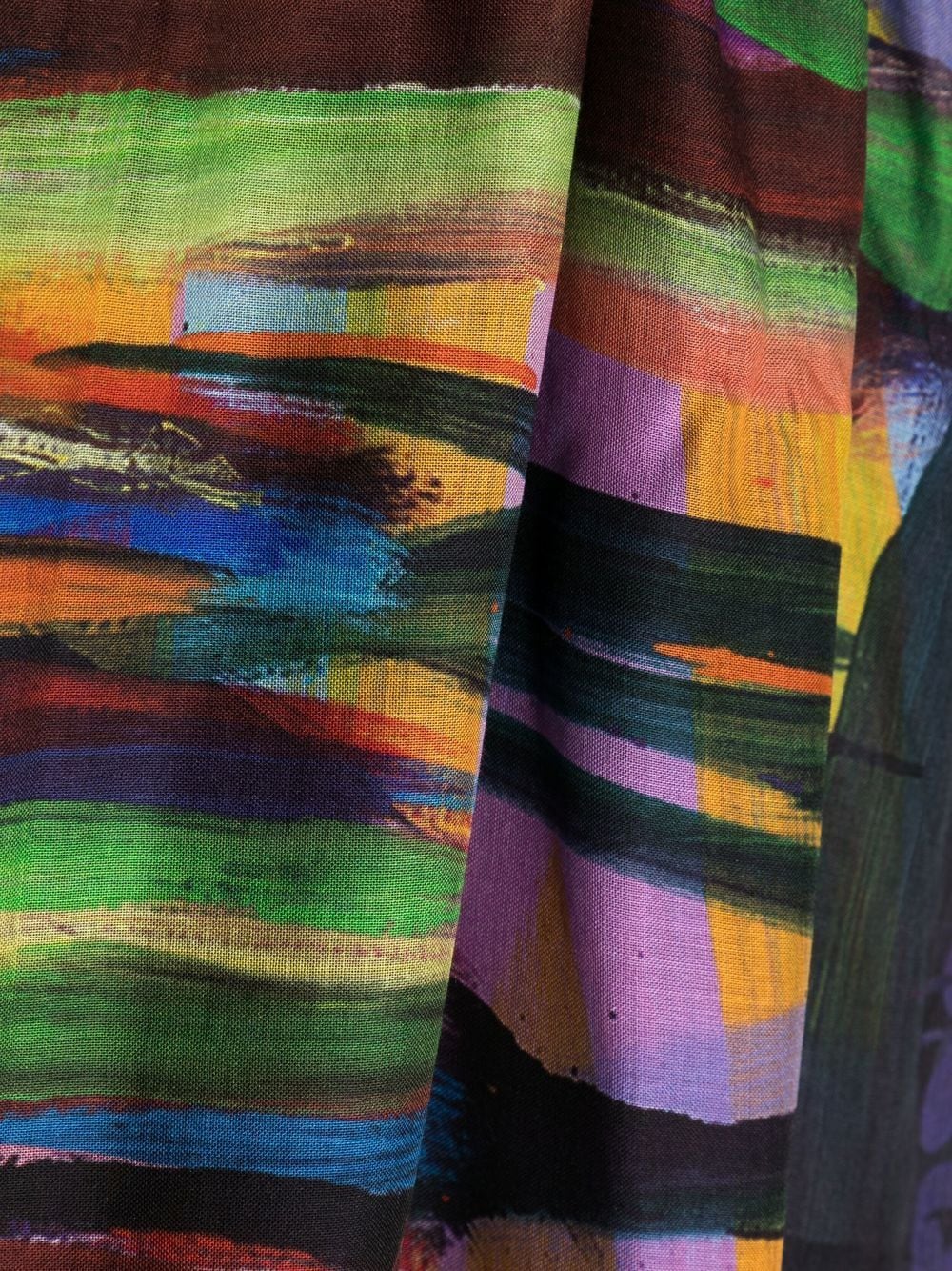 Abstract-Print Frayed Scarf - Image 2