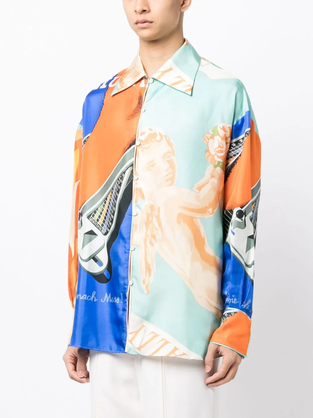 Abstract-Print Panelled Shirt - Image 3