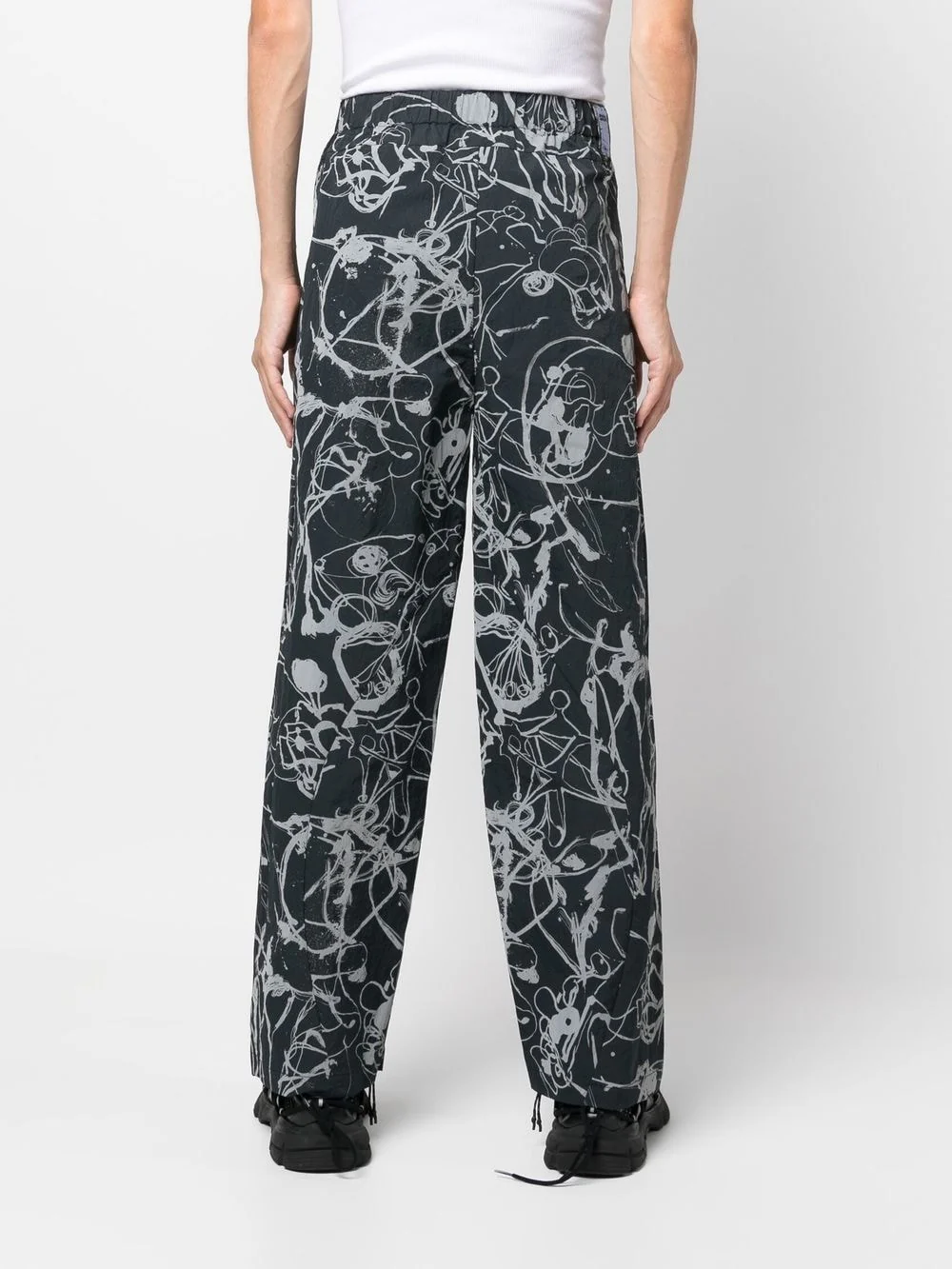 Abstract-Print Straight-Leg Trousers - Image 2