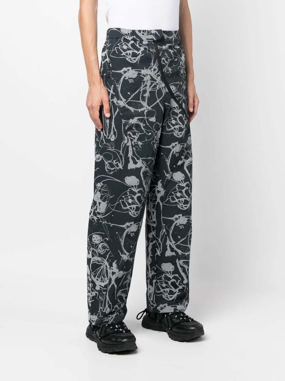 Abstract-Print Straight-Leg Trousers - Image 4