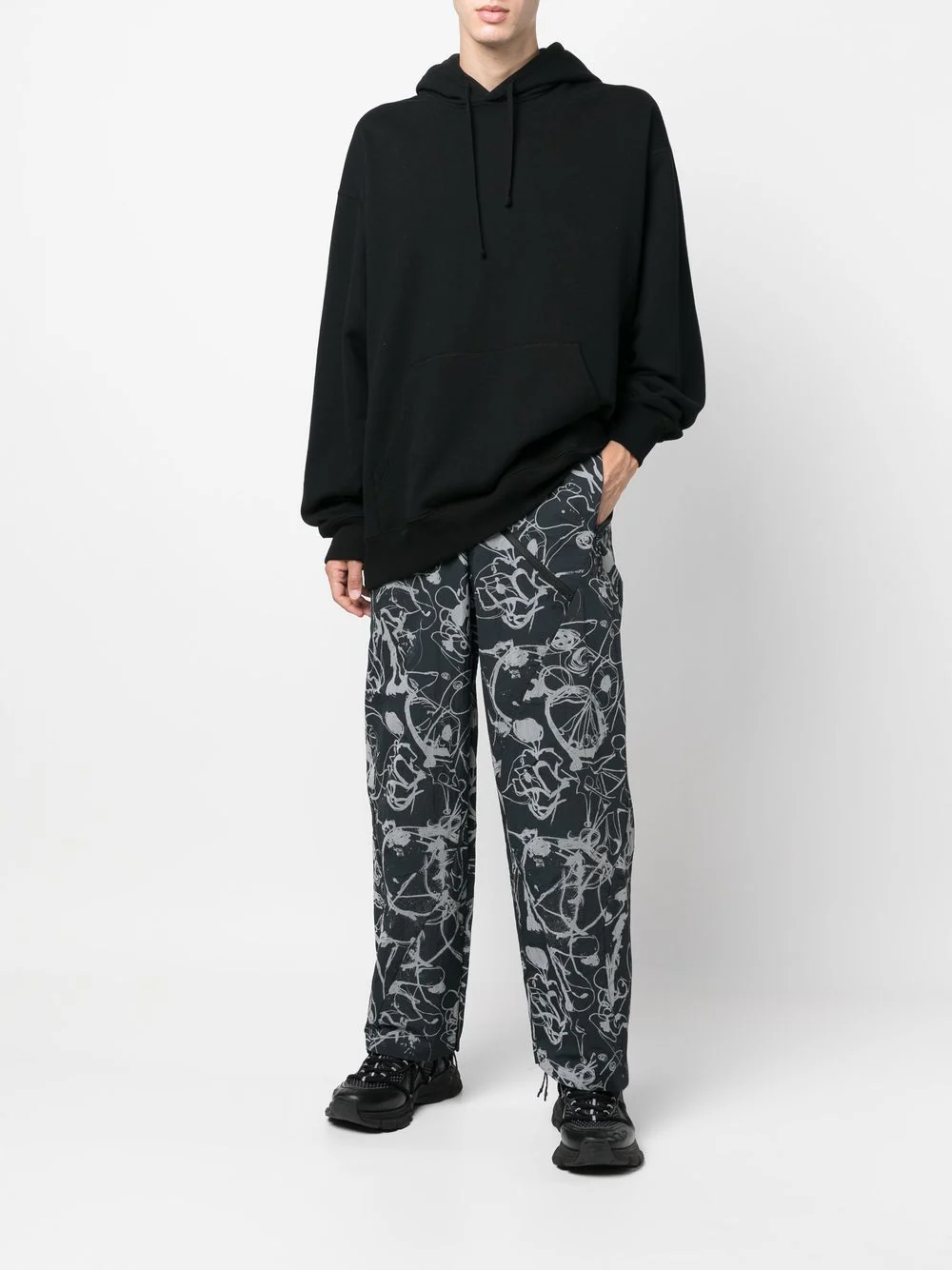 Abstract-Print Straight-Leg Trousers - Image 5