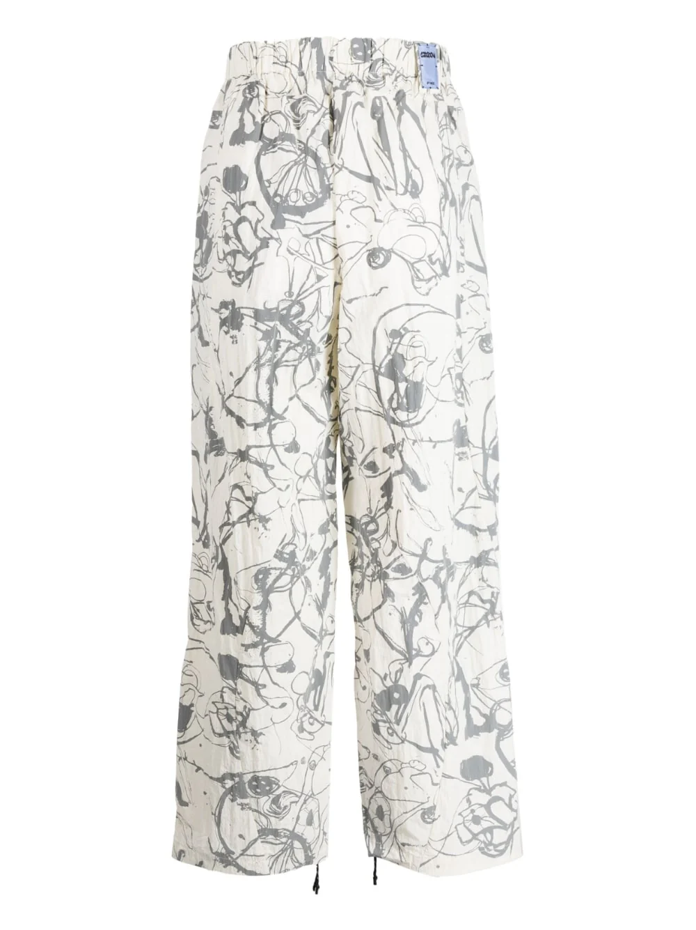 Abstract-Print Straight-Leg Trousers - Image 2
