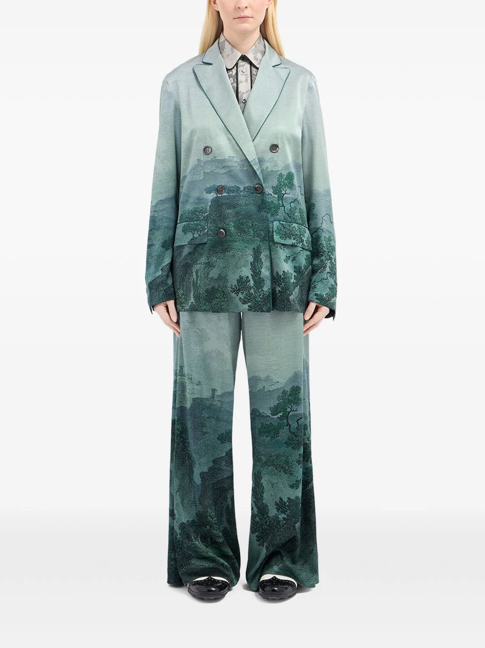 Adastrgum Double-Breasted Landscape-Printed Jacket - Image 3