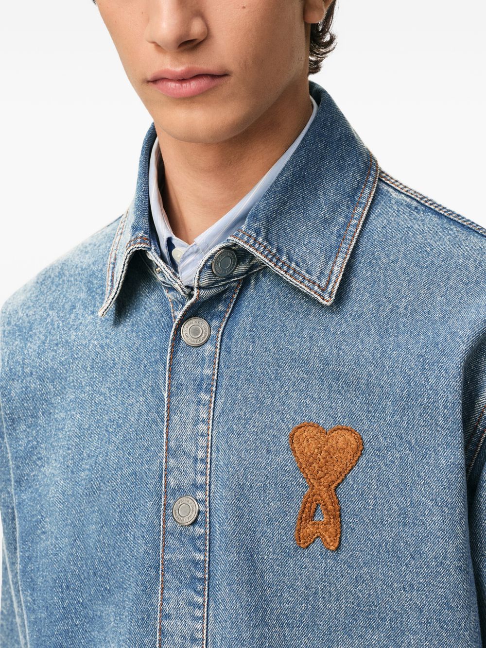 Ami De Coeur Denim Logo Overshirt - Image 2