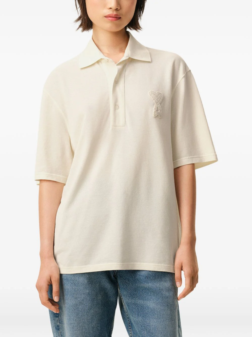 Ami De Coeur Logo-Patch Polo Shirt - Image 3