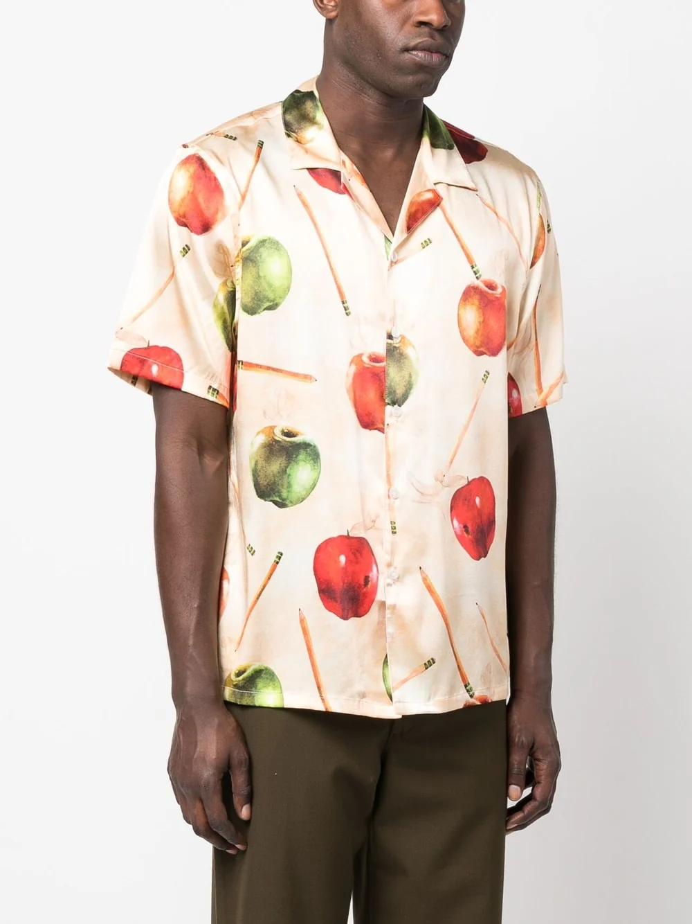 Apple-Motif Silk Shirt - Image 4