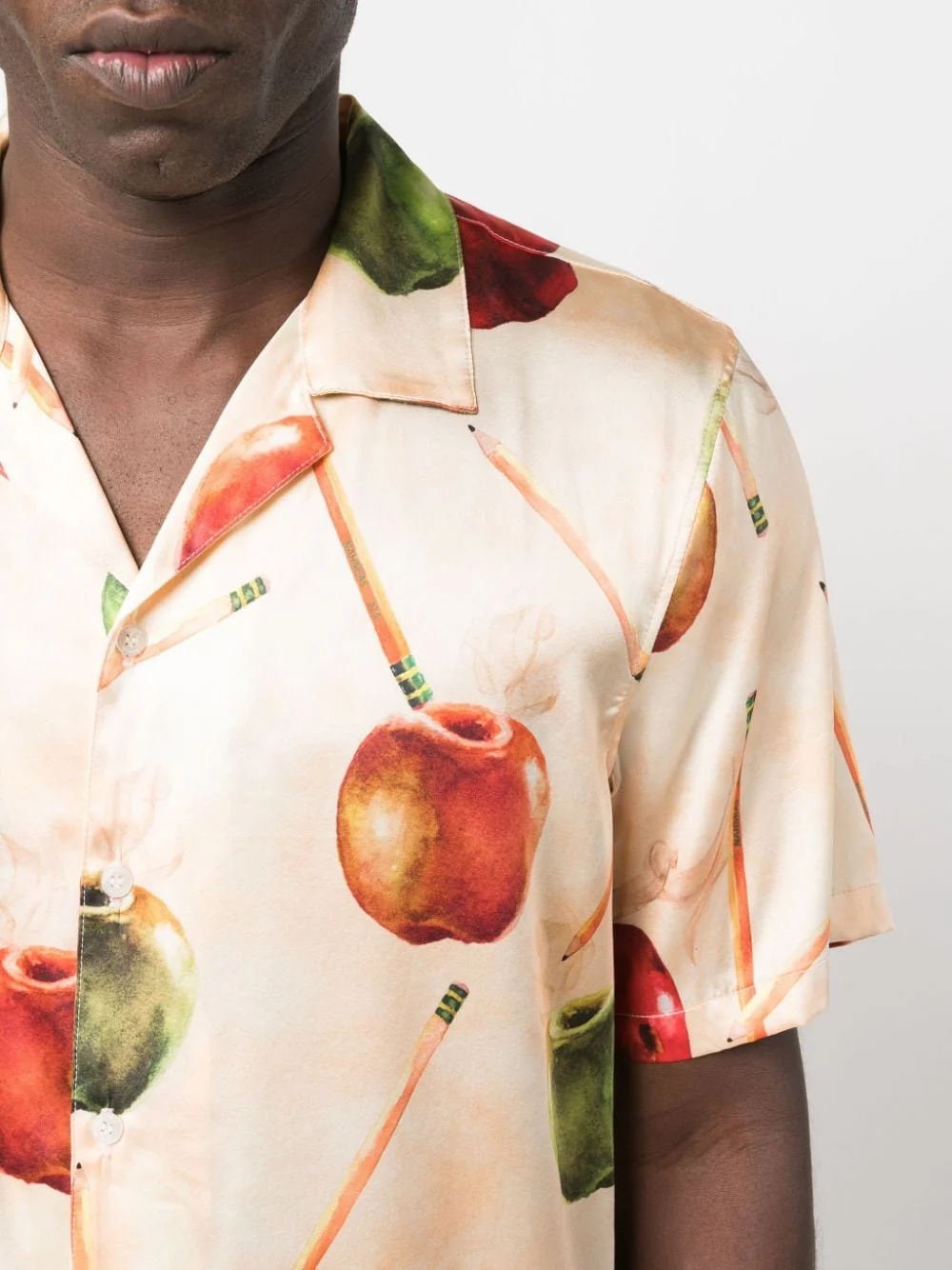 Apple-Motif Silk Shirt - Image 5