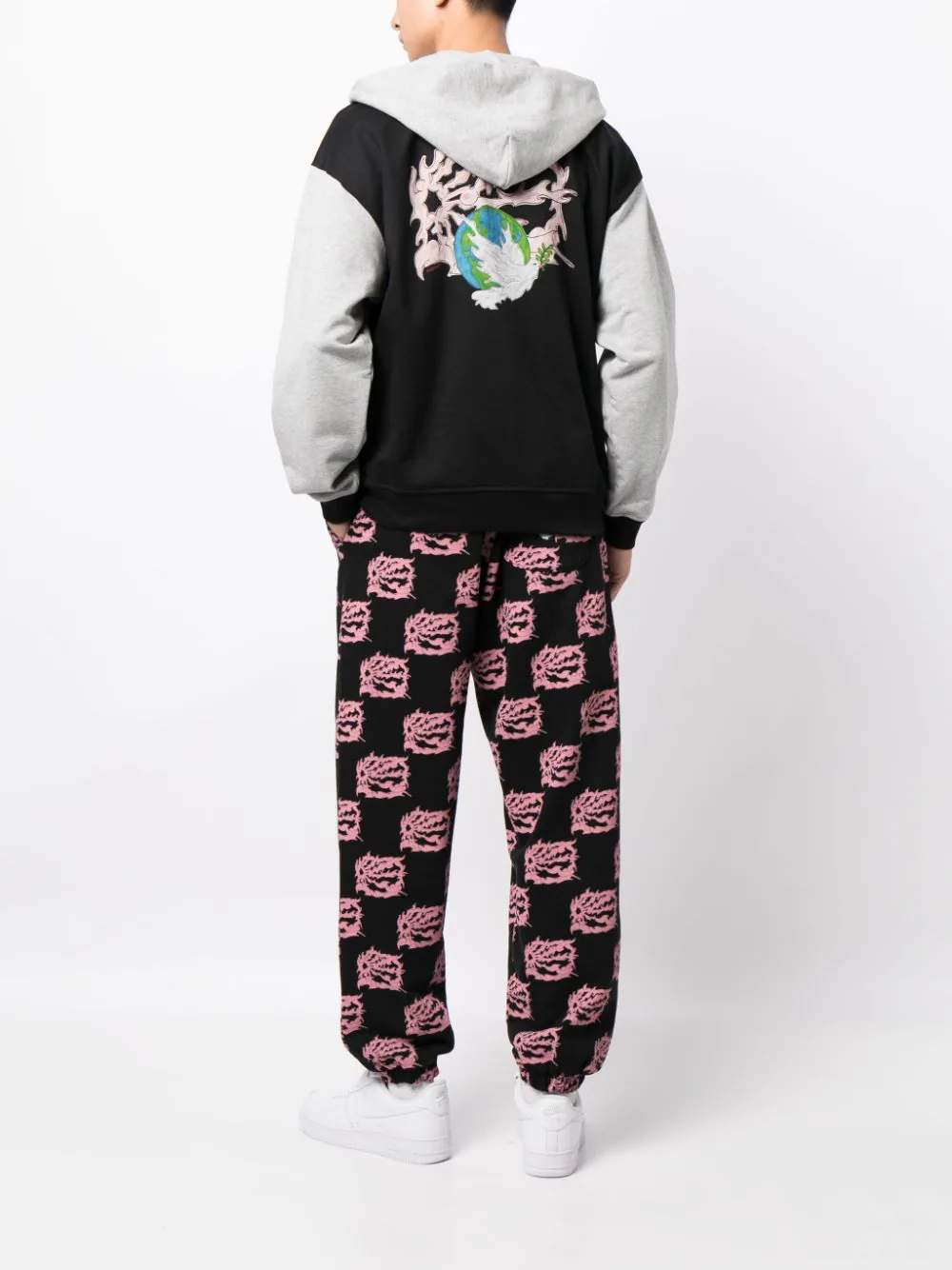 Appliqué-Details Colour-Block Cotton Jacket - Image 3