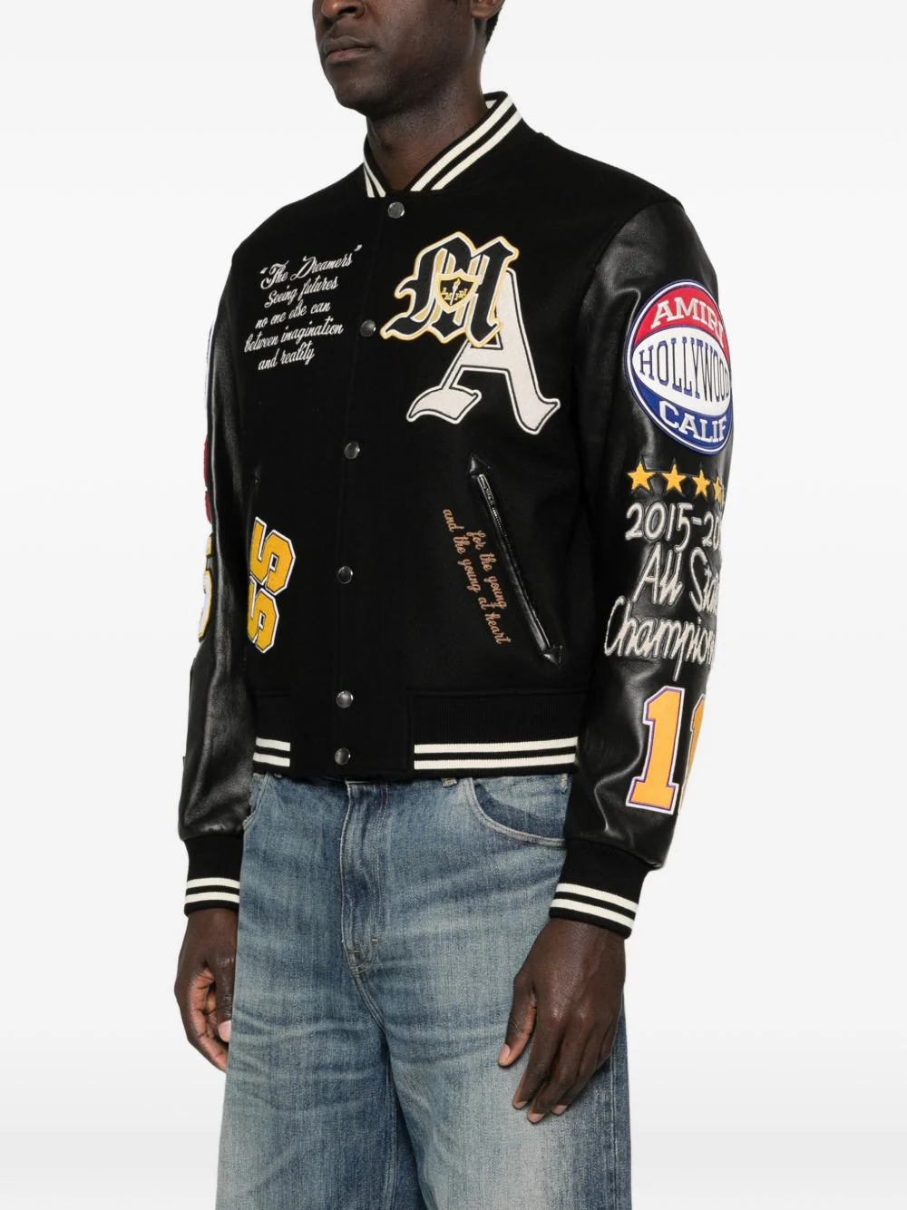 Appliqué Letter Bomber Jacket - Image 4