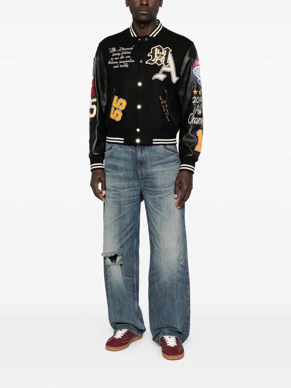 Appliqué Letter Bomber Jacket - Image 5