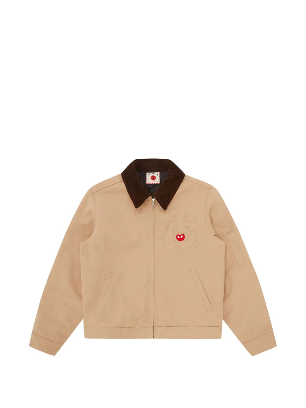 Appliqued Corduroy-Collar Jacket