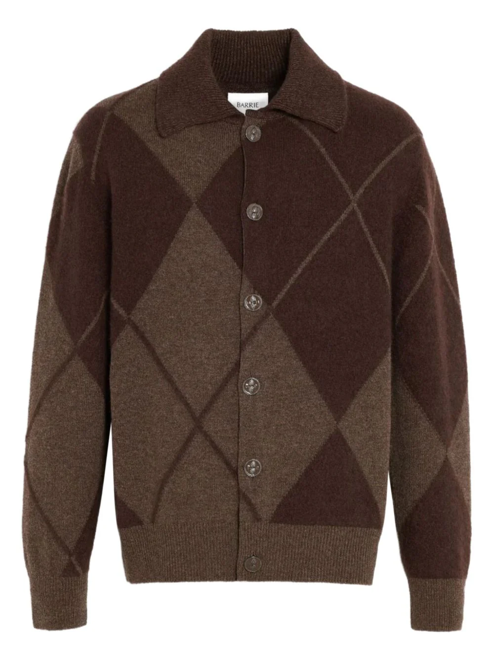 Argyle-Pattern Button Cardigan