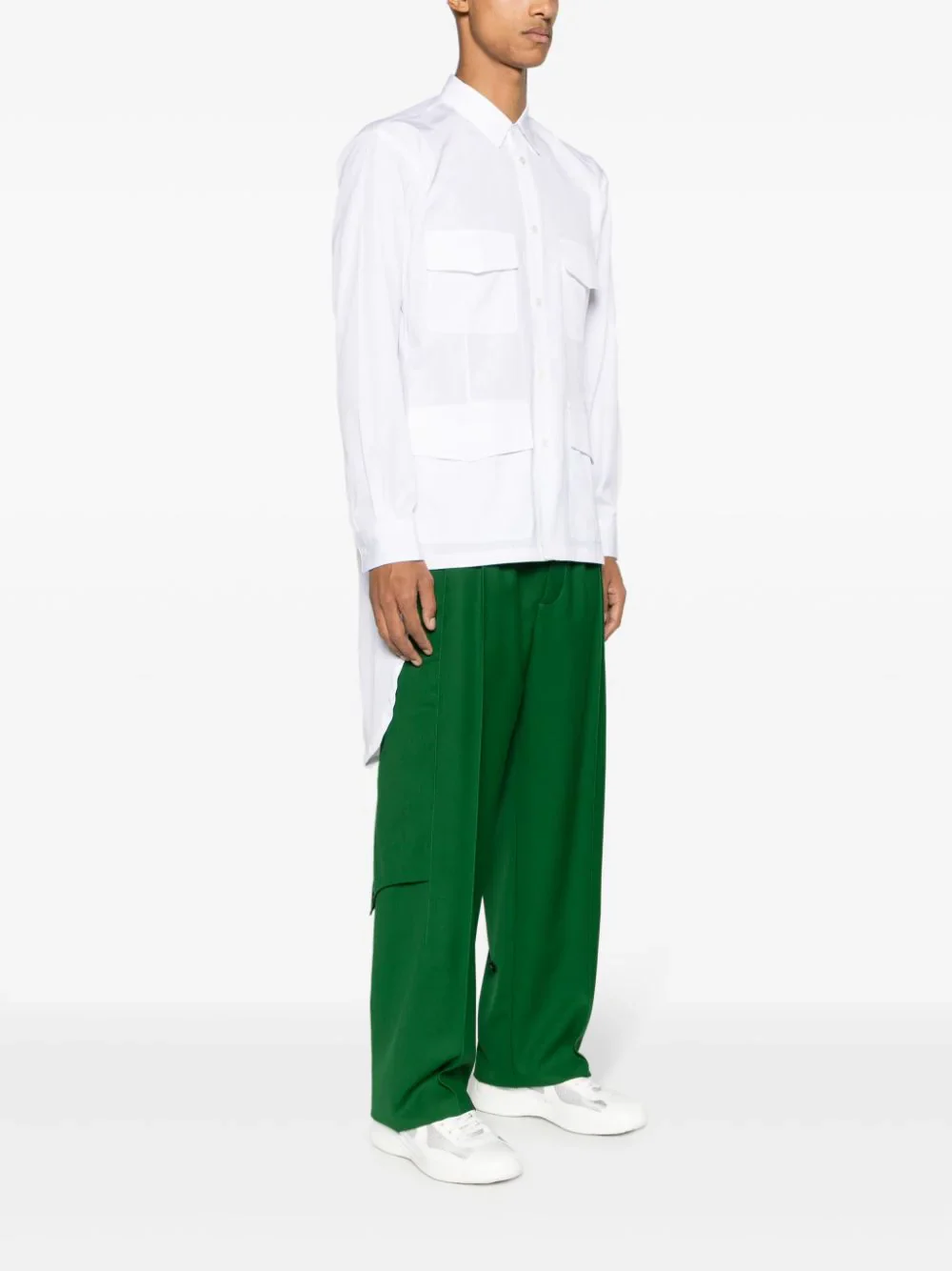 Asymmetric-Hem Cotton Shirt - Image 3