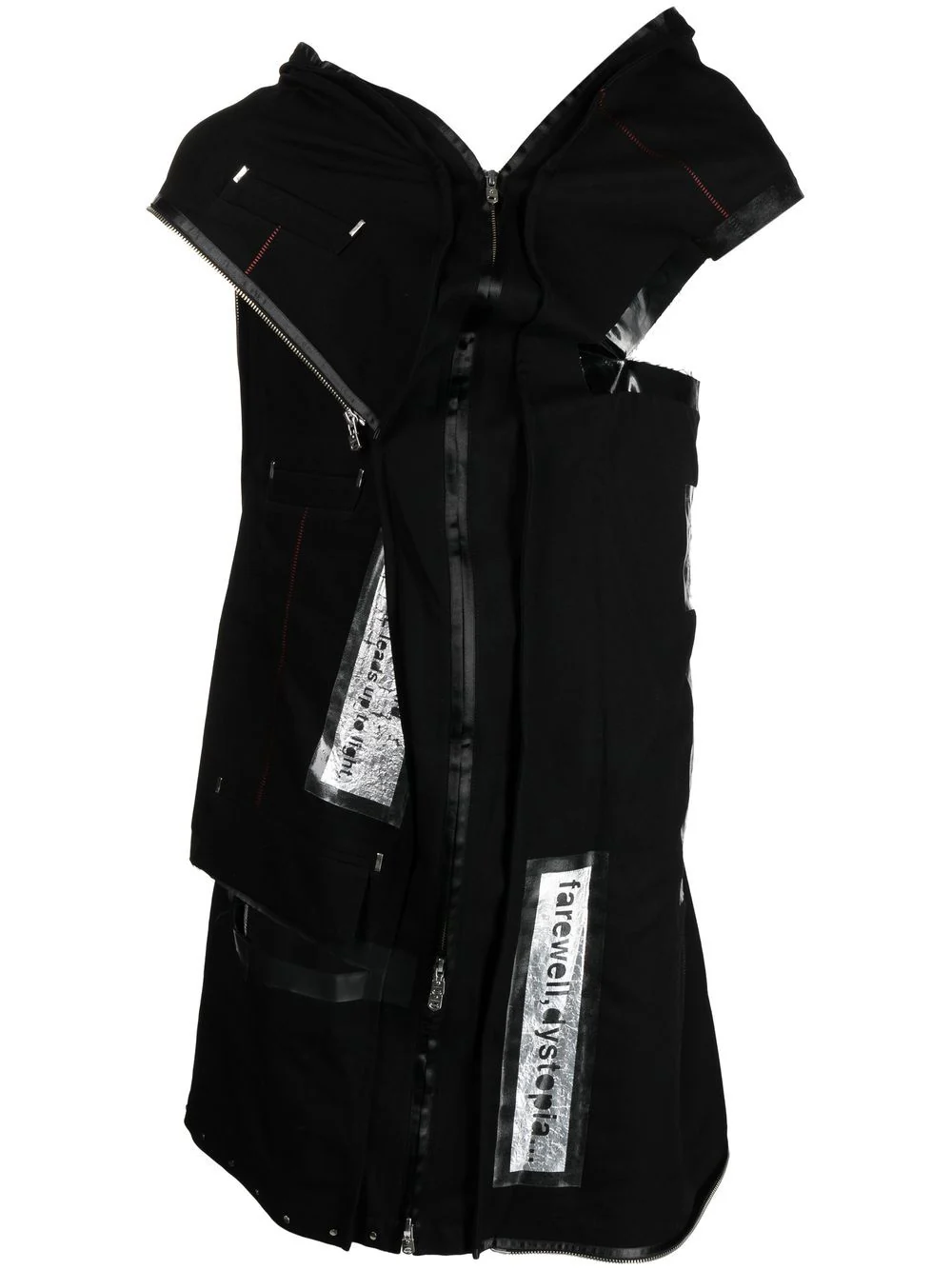 Asymmetrical Distressed Sleeveless Jacket - Image 2