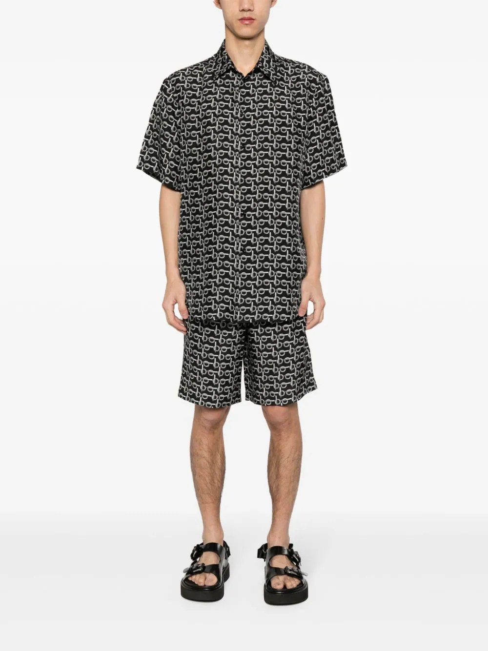 B Elasticated-Waistband Silk Shorts - Image 2