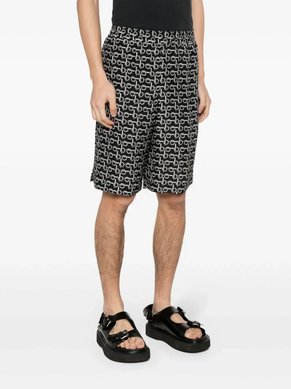 B Elasticated-Waistband Silk Shorts - Image 3