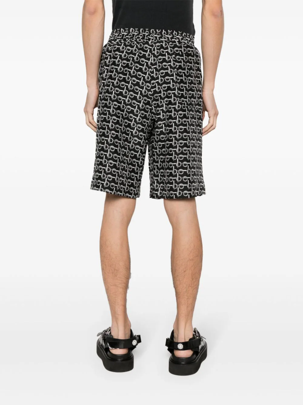 B Elasticated-Waistband Silk Shorts - Image 4