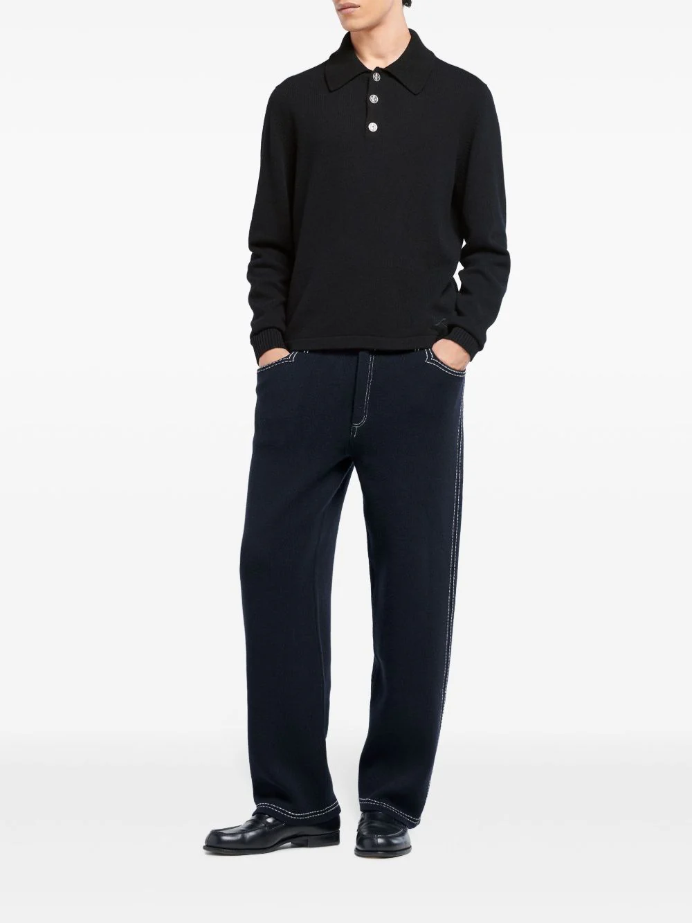 B Label Cashmere Polo Shirt - Image 6