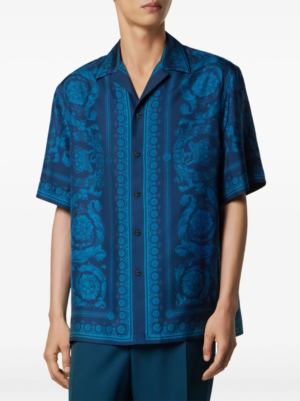 Barocco-Print Short-Sleeve Shirt - Image 3