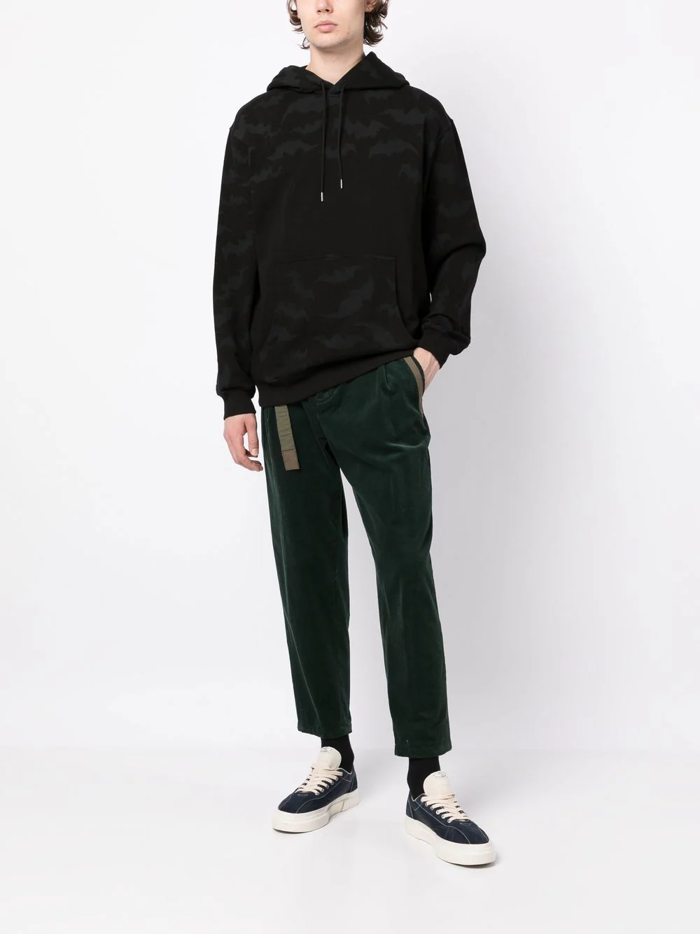 Bat-Print Cotton Hoodie - Image 2