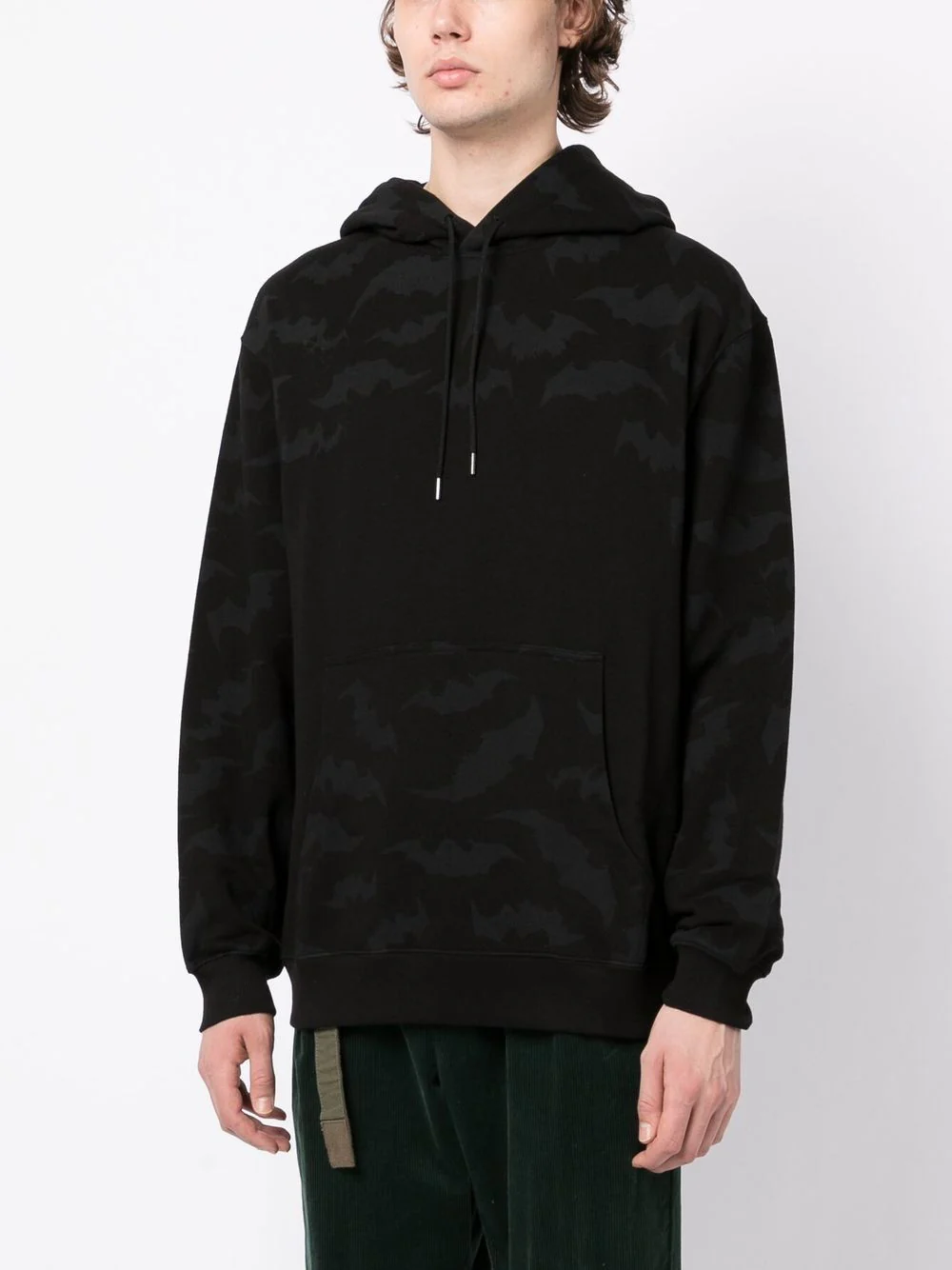 Bat-Print Cotton Hoodie - Image 3