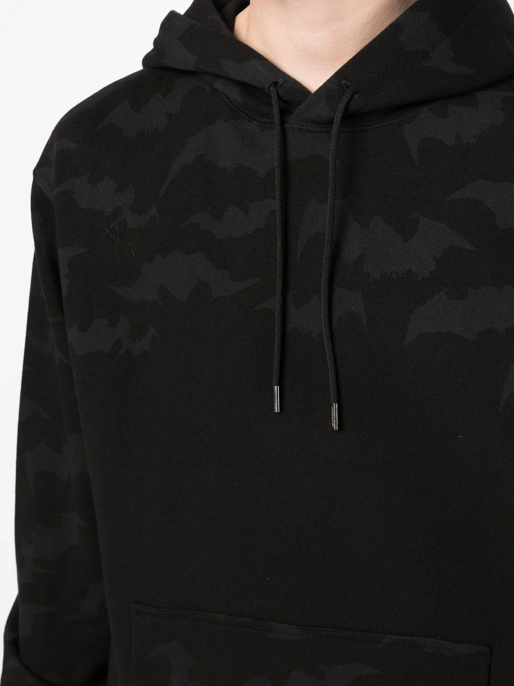 Bat-Print Cotton Hoodie - Image 4