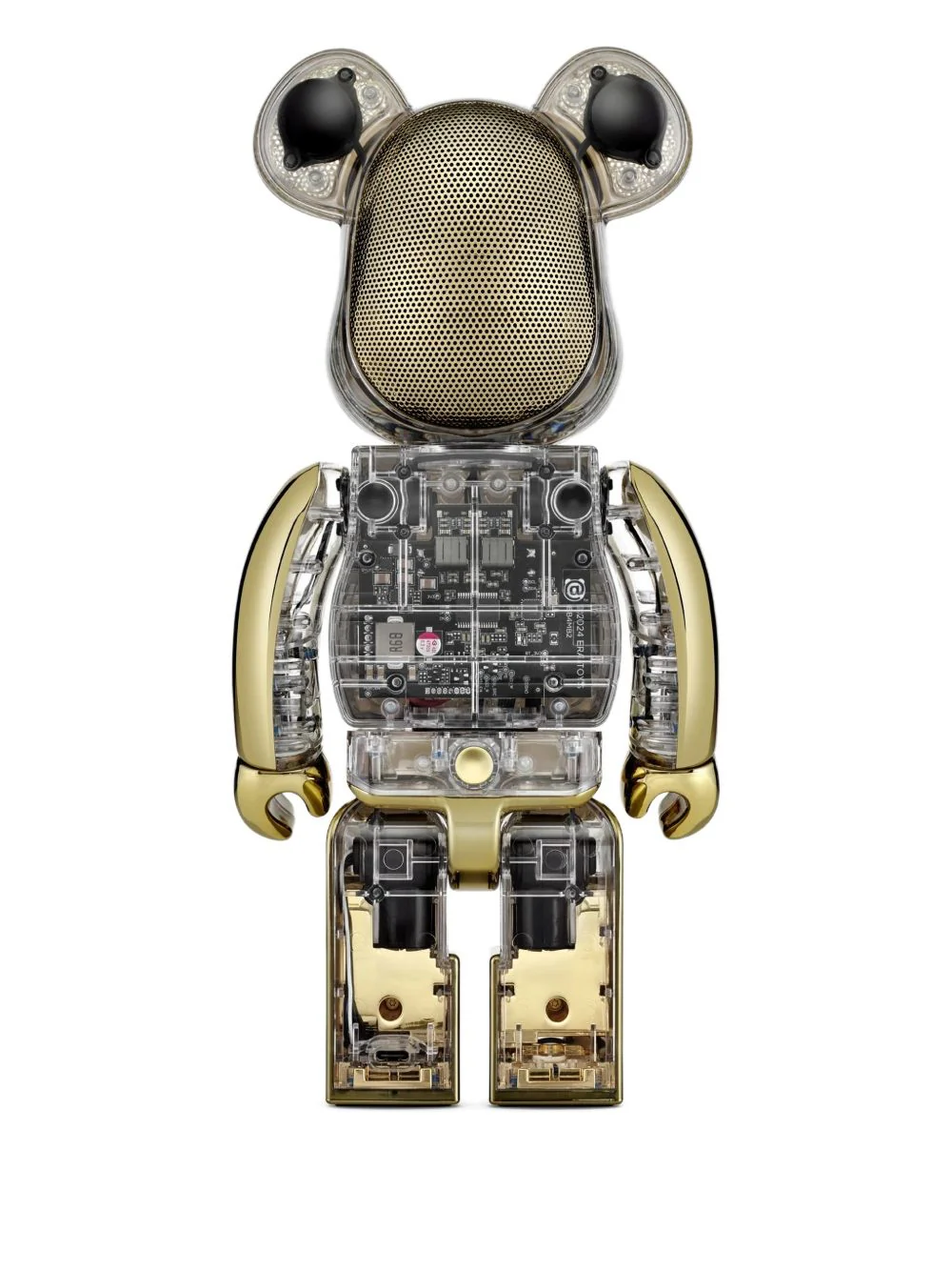 Bearbrick Audio Chrome Gold Edition Metallic Ear Speaker - Image 3