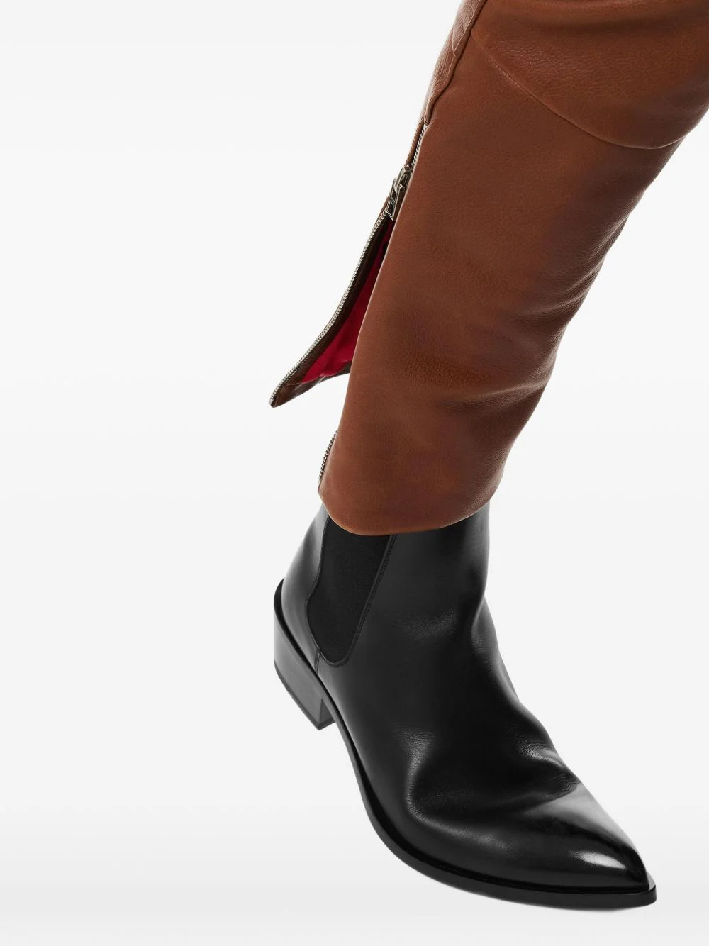 Buckle Leather Trousers - Image 2