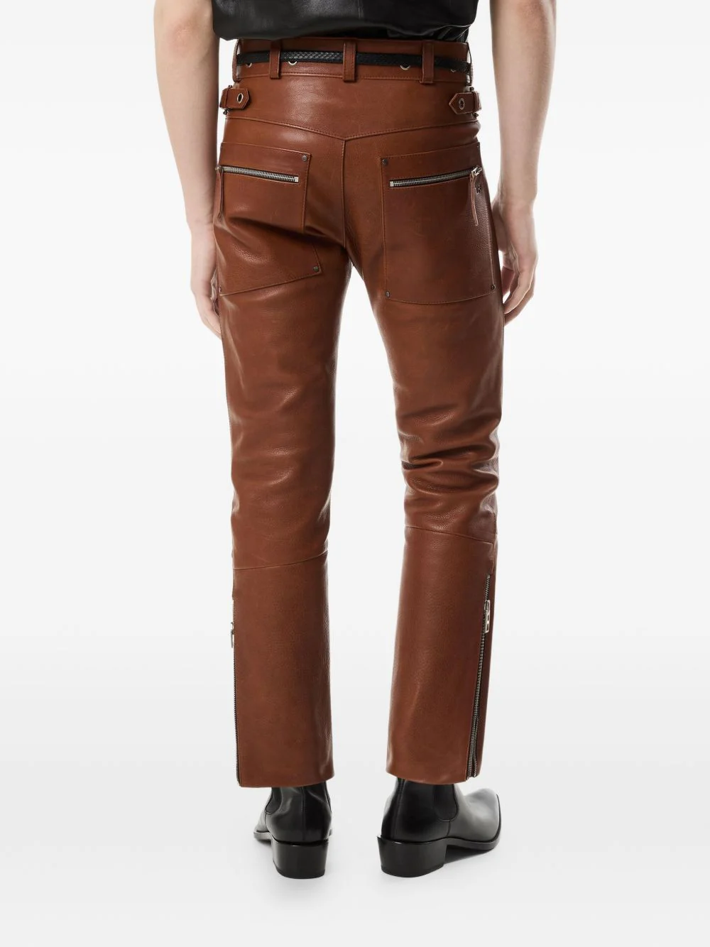 Buckle Leather Trousers - Image 3
