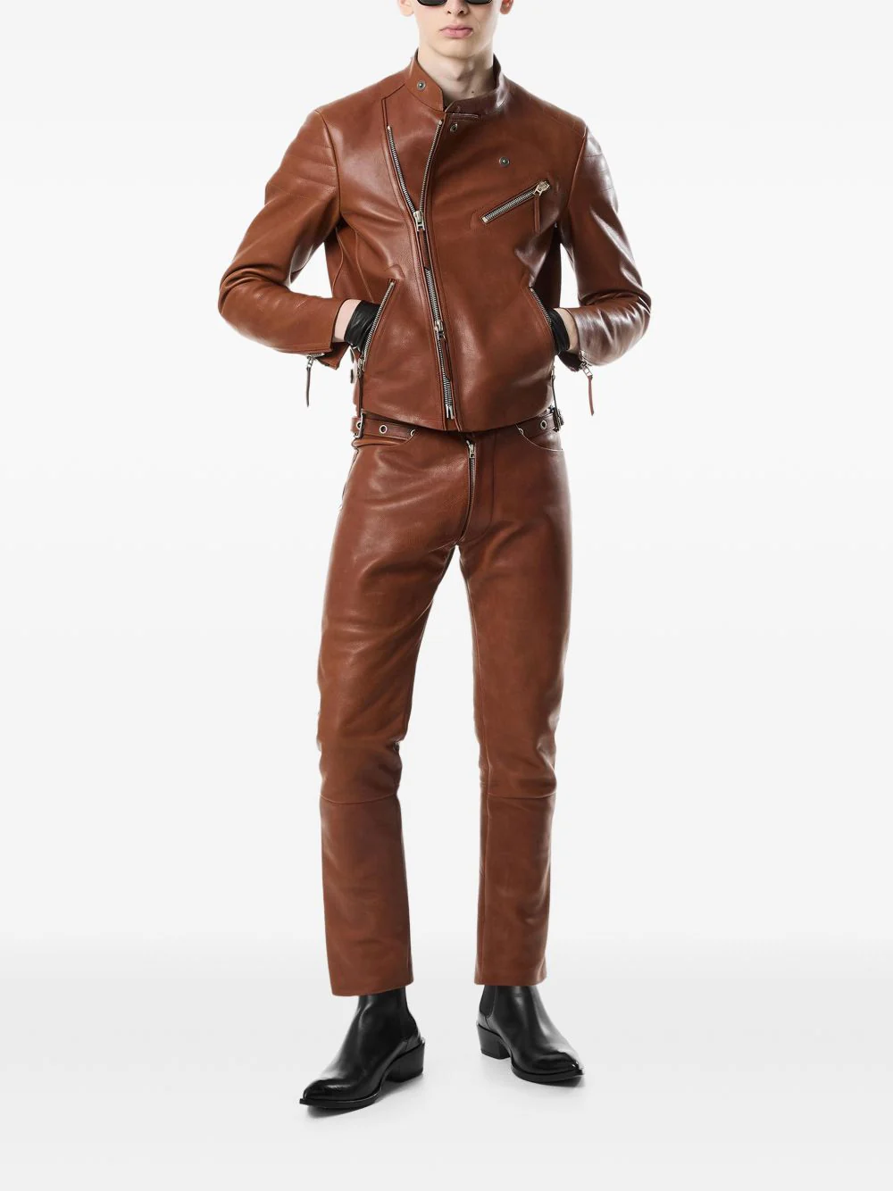 Buckle Leather Trousers - Image 4