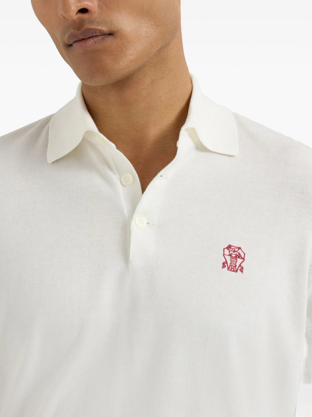 Butoon-Fastening Logo-Detail Polo Shirt - Image 3