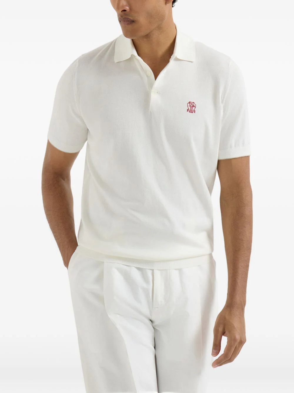 Butoon-Fastening Logo-Detail Polo Shirt - Image 5