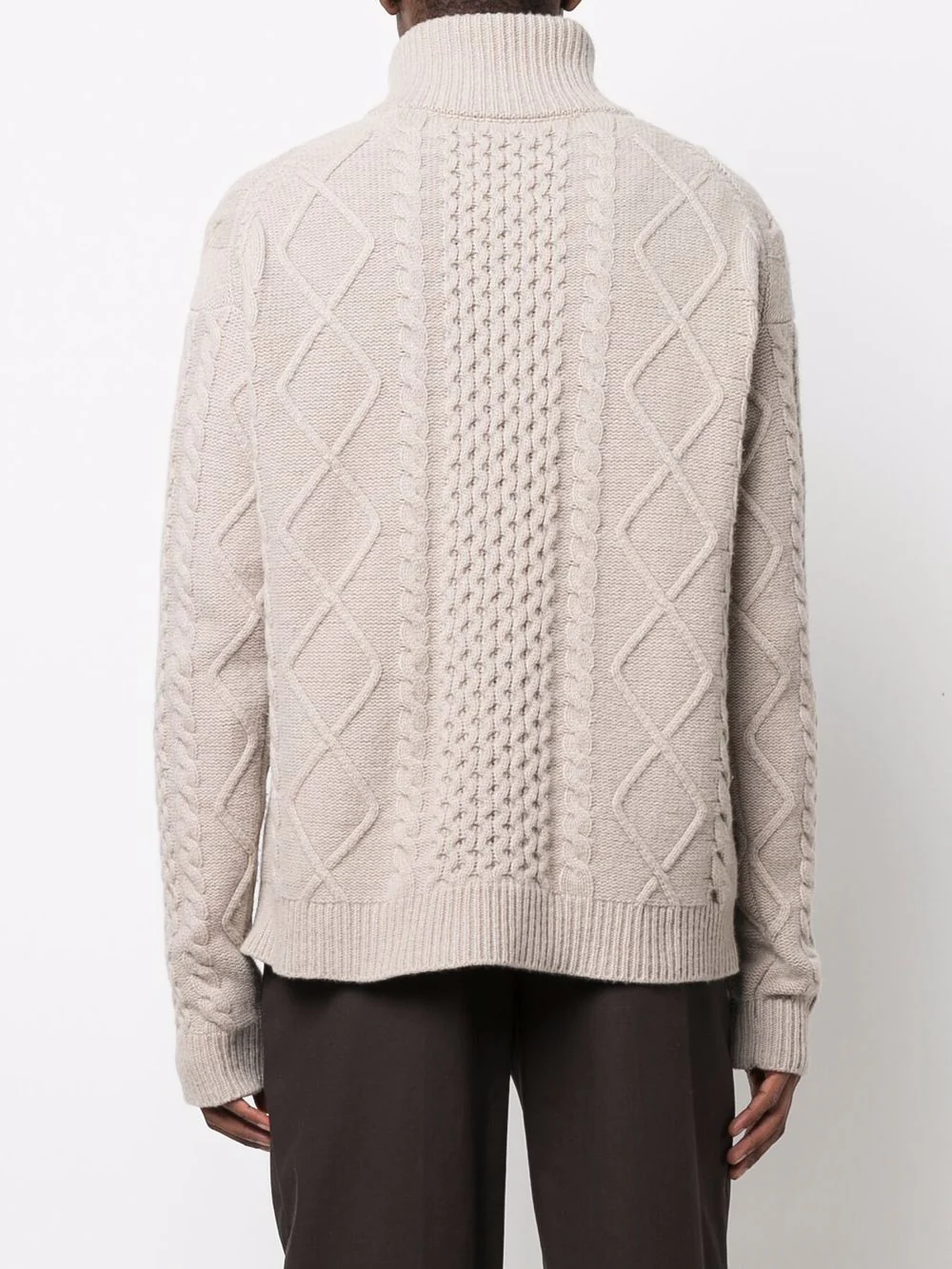 Button-Collar Cable-Knit Jumper - Image 3