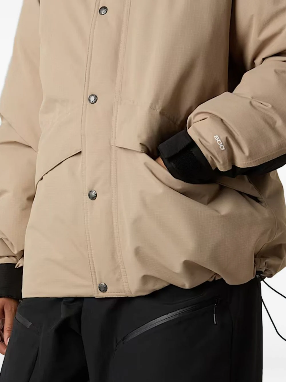 Button-Fastening Hooded Jacket - Image 2