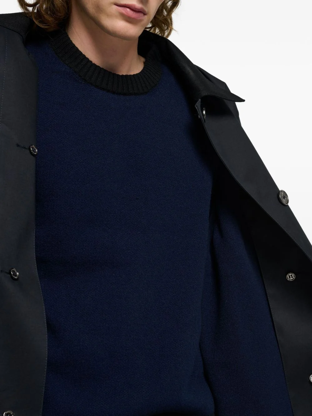 Button-Fastening Single-Breasted Coat - Image 5
