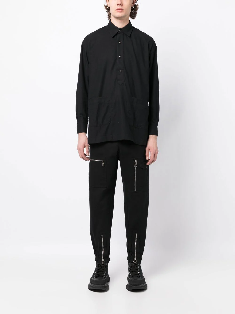 Button Placket Long-Sleeve Shirt - Image 3