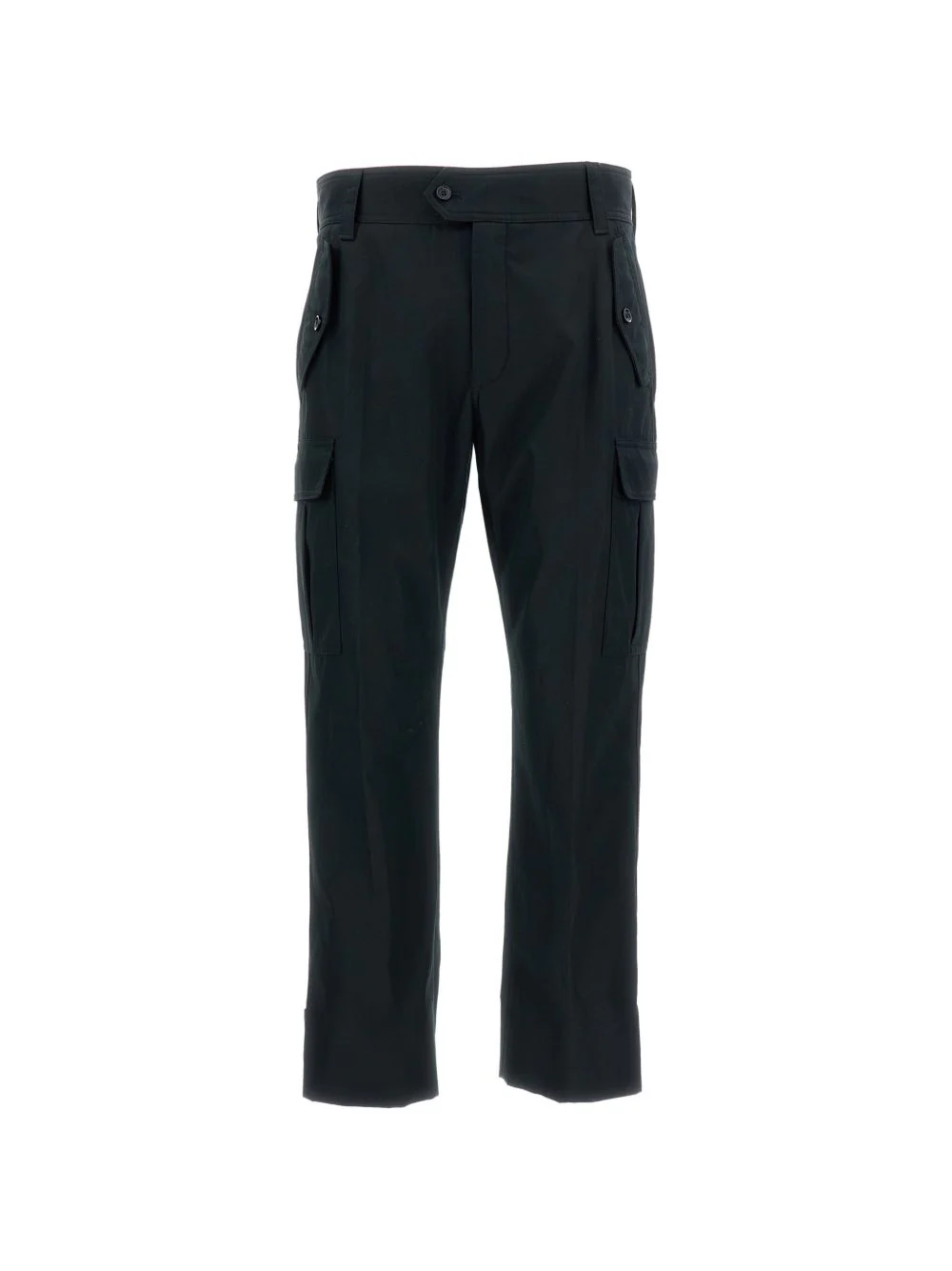 Buttoned Cargo-Pocket Trousers