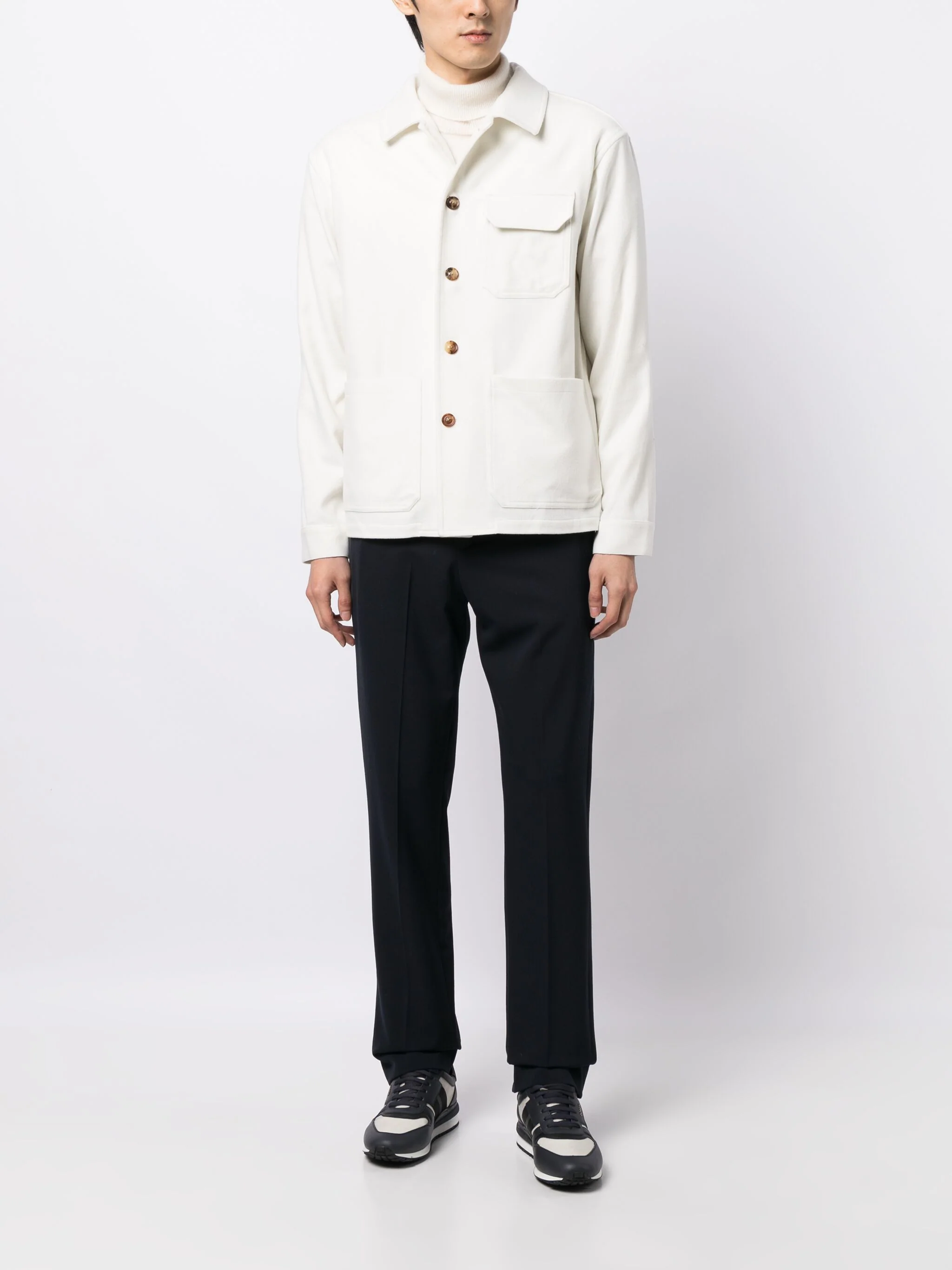 Buttoned Cotton Shirt Jacket - Image 2