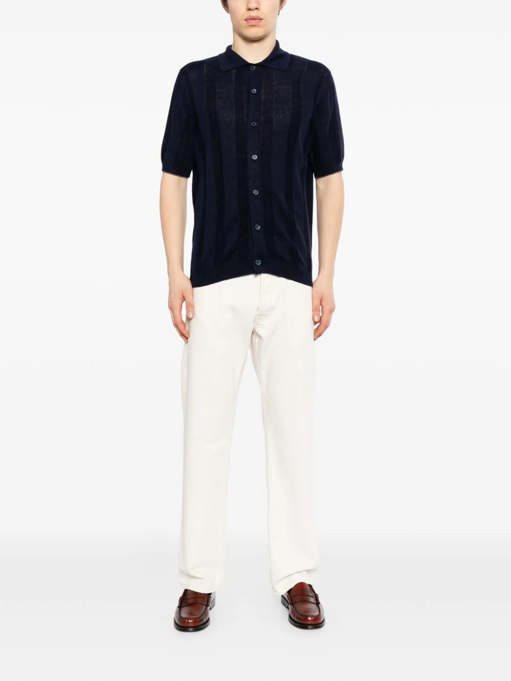 Buttoned Striped Knitwear - Image 3
