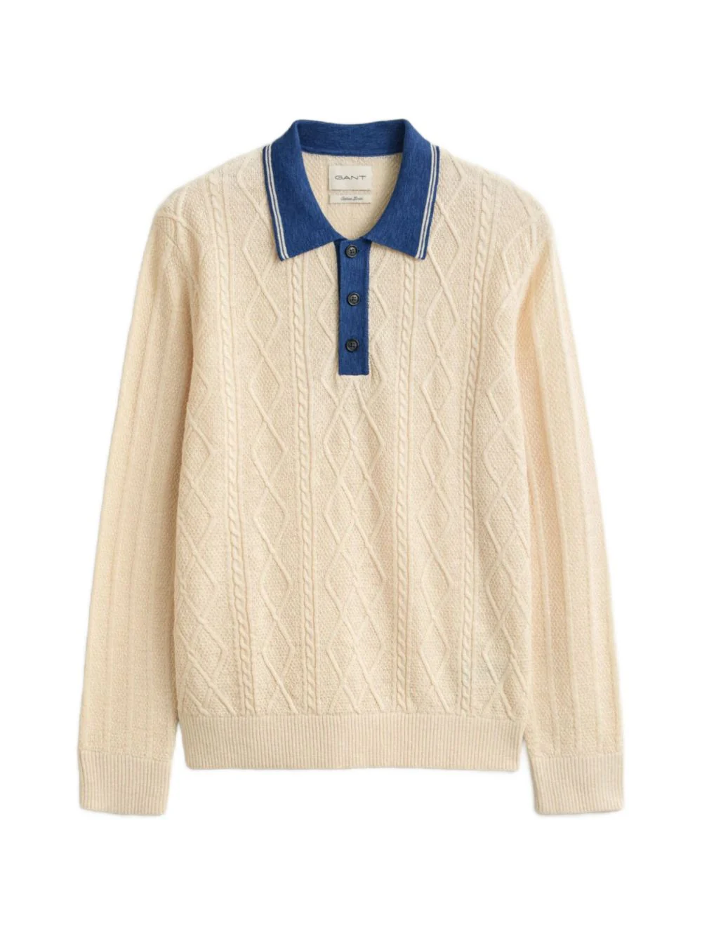 Cable-Knit Polo Shirt