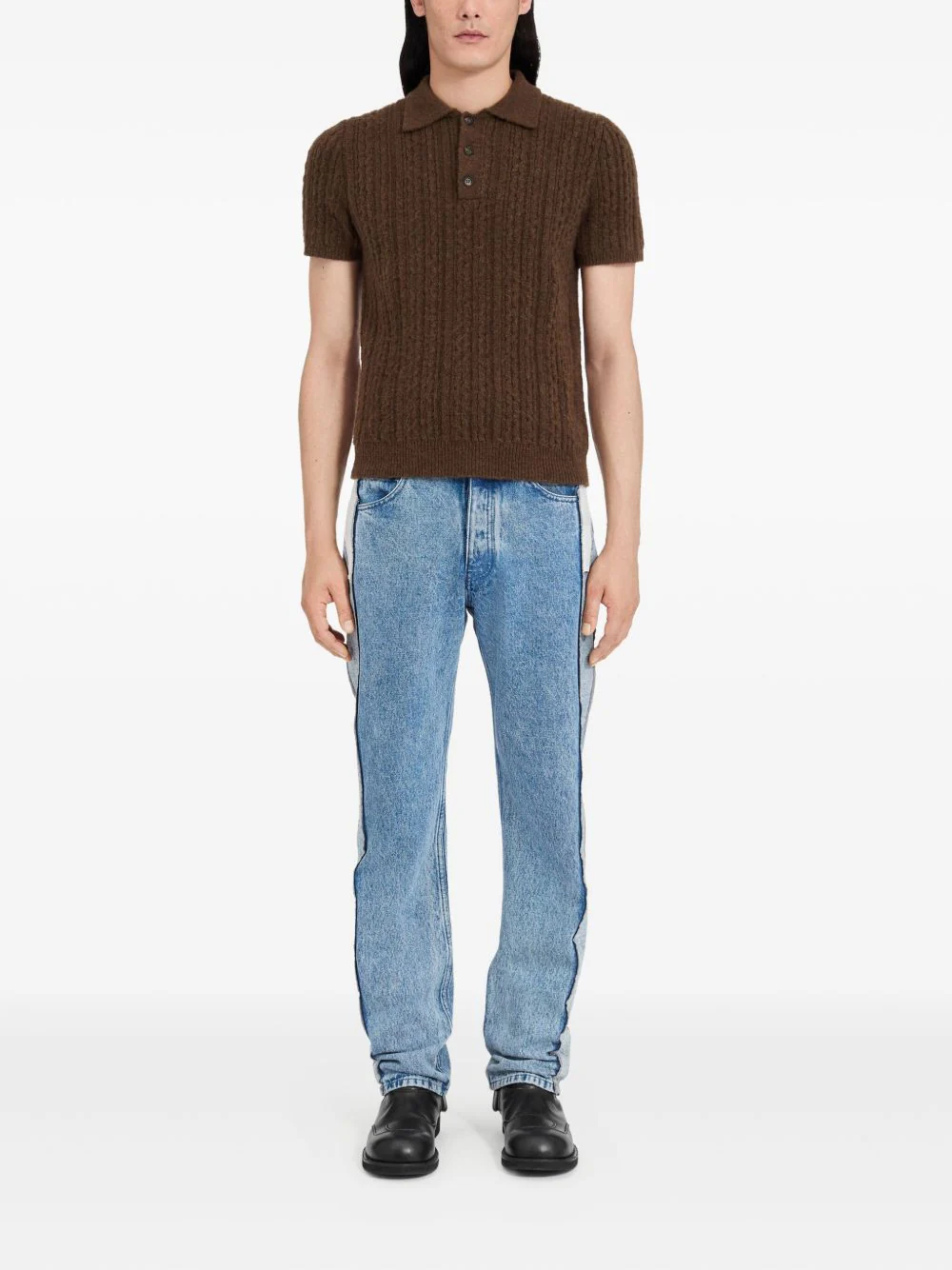 Cable-Knit Polo Shirt - Image 3