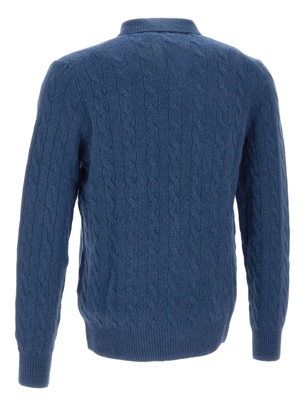 Cable-Knit Polo Sweater - Image 2