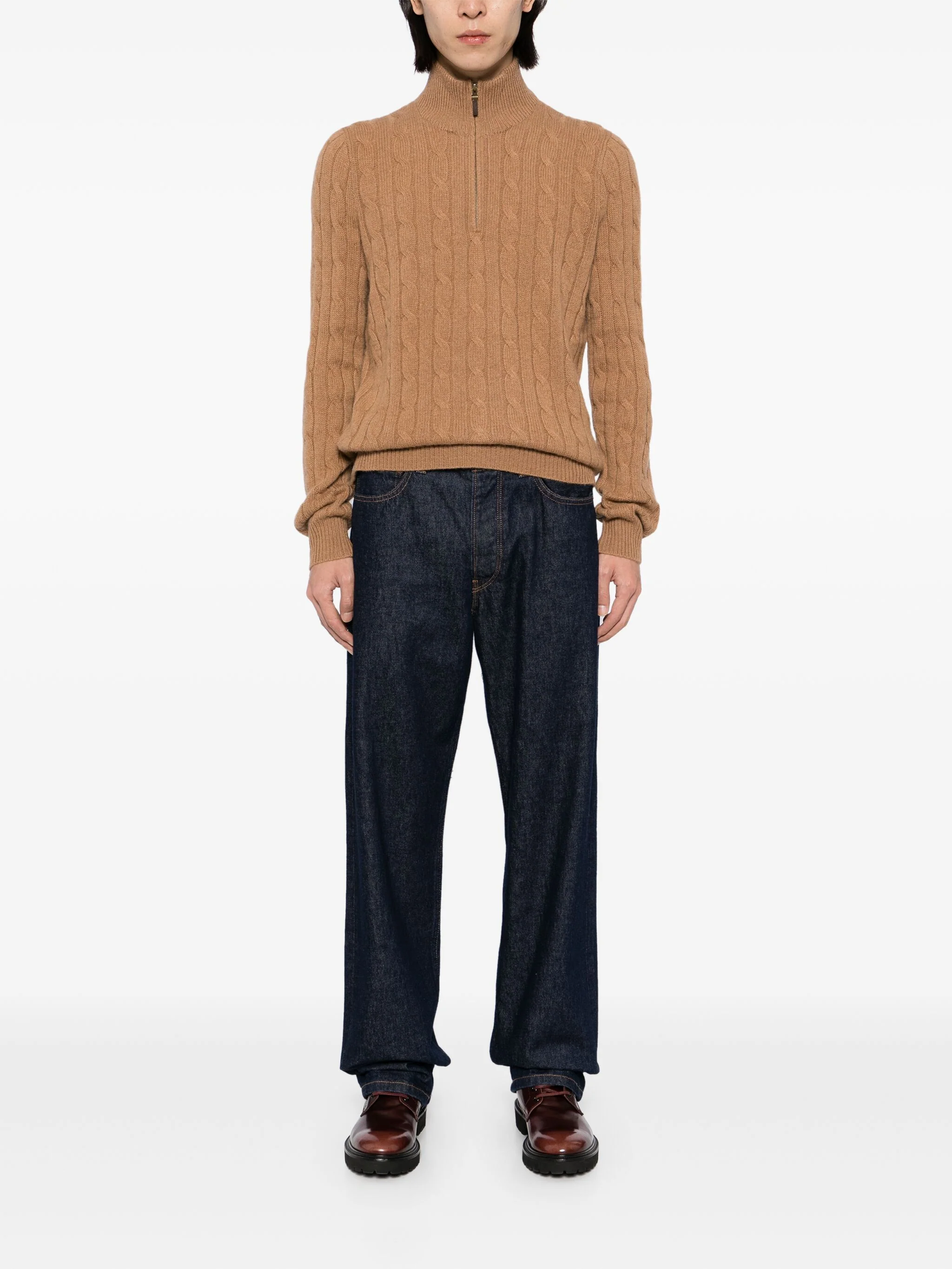 Cable-Knit Quarter-Zip Sweater - Image 2