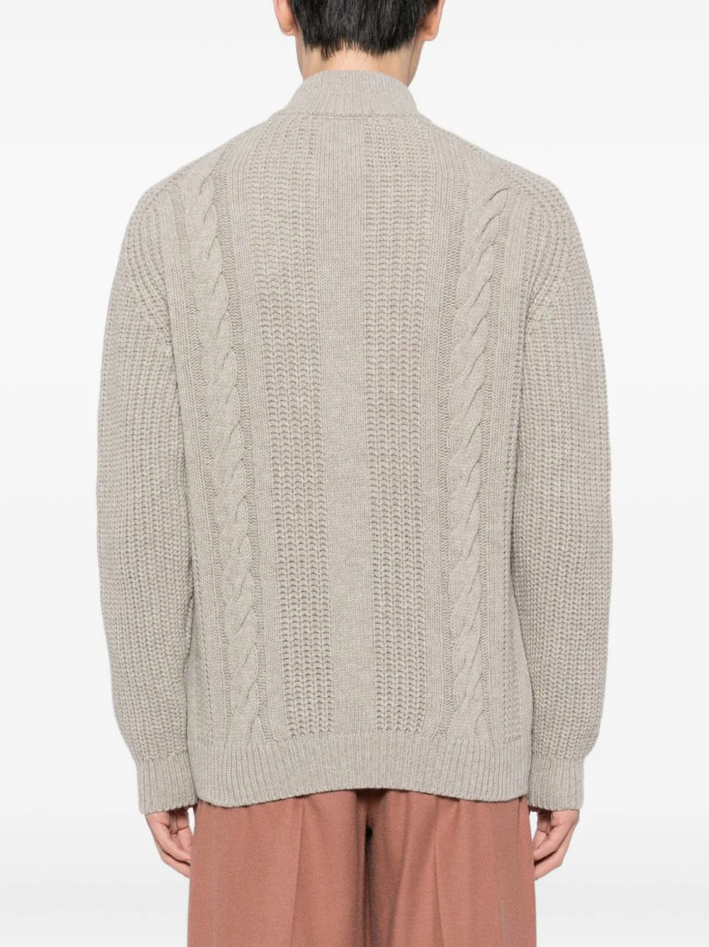 Cable-Knit Zip-Up Cardigan - Image 4